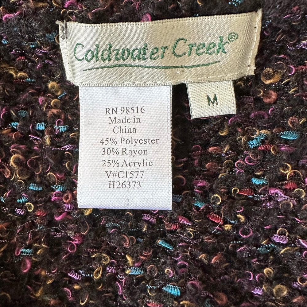 Coldwater Creek fringe trimmed purple cardigan - Picture 4 of 6